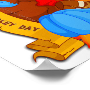 SlipperyJoe's fun cartoon-style Thanksgiving desig Poster