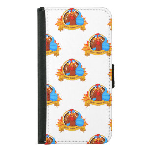 SlipperyJoe's fun cartoon-style Thanksgiving desig Samsung Galaxy S5 Wallet Case