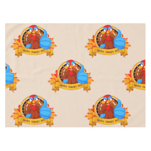 SlipperyJoe's fun cartoon-style Thanksgiving desig Tablecloth