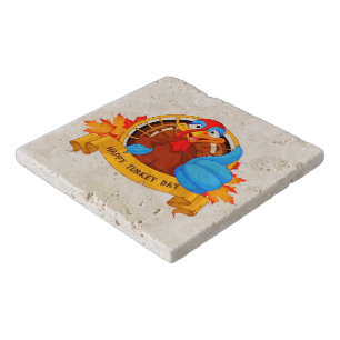 SlipperyJoe's fun cartoon-style Thanksgiving desig Trivet