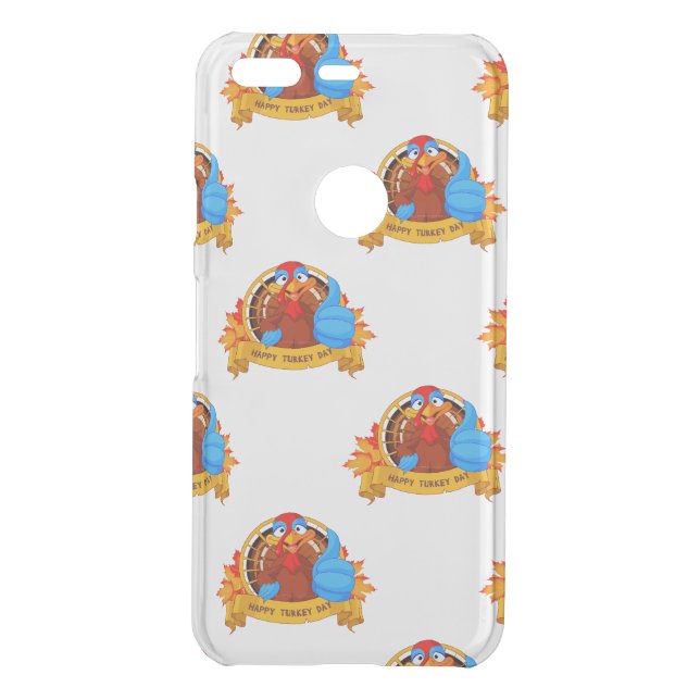 SlipperyJoe's fun cartoon-style Thanksgiving desig Uncommon Google Pixel Case (Back)