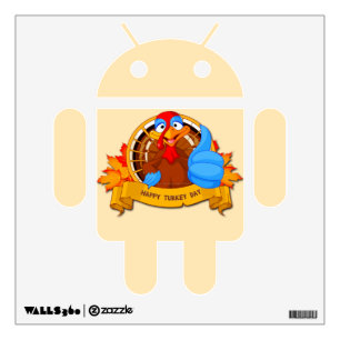 SlipperyJoe's fun cartoon-style Thanksgiving desig Wall Decal