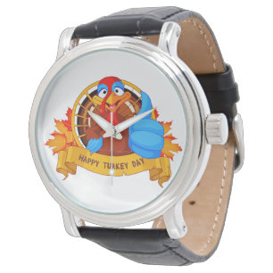 SlipperyJoe's fun cartoon-style Thanksgiving desig Watch