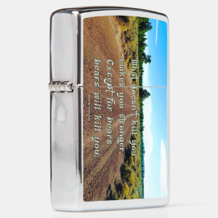 SlipperyJoe's funny saying dirt road gravel forest Zippo Lighter