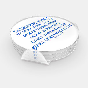 SlipperyJoe's funny saying science fact blue remov Coaster Set