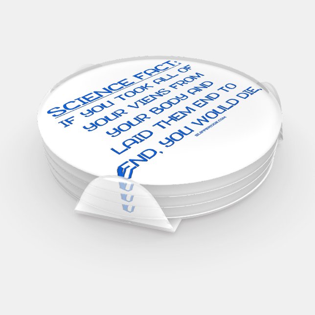 SlipperyJoe's funny saying science fact blue remov Coaster Set (Set)