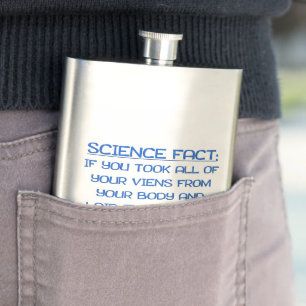 SlipperyJoe's funny saying science fact blue remov Flask
