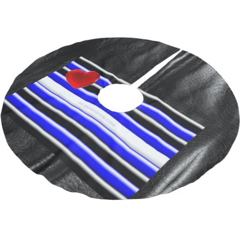 SlipperyJoes Gay Leather Pride flag black royal b Brushed Polyester Tree Skirt