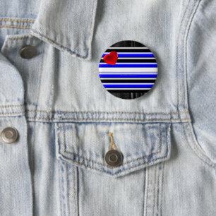 SlipperyJoe's Gay Leather Pride flag black royal b Button