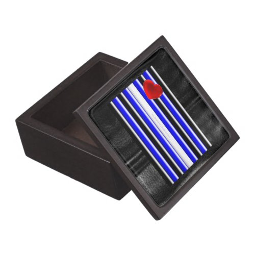 SlipperyJoes Gay Leather Pride flag black royal b Gift Box