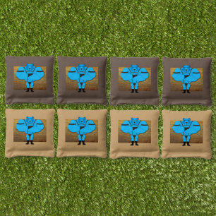 SlipperyJoe's gay muscle bear cartoon thong leathe Cornhole Bags