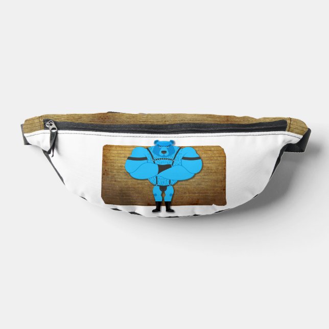 SlipperyJoe's gay muscle bear cartoon thong leathe Fanny Pack (Lay Down)