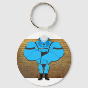 SlipperyJoe's gay muscle bear cartoon thong leathe Keychain