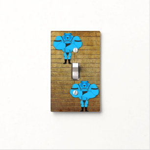 SlipperyJoe's gay muscle bear cartoon thong leathe Light Switch Cover
