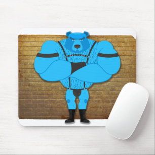 SlipperyJoe's gay muscle bear cartoon thong leathe Mouse Pad