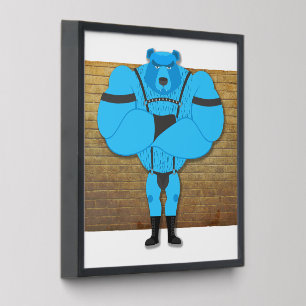 SlipperyJoe's gay muscle bear cartoon thong leathe Peel And Stick Photo Tile