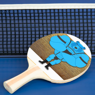 SlipperyJoe's gay muscle bear cartoon thong leathe Ping Pong Paddle