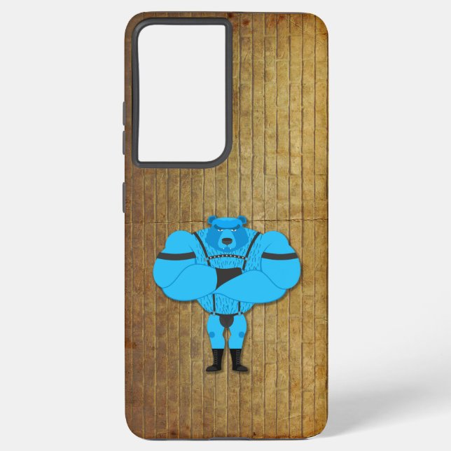 SlipperyJoe's gay muscle bear cartoon thong leathe Samsung Galaxy Case (Back)