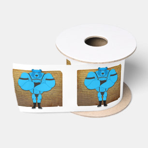 SlipperyJoe's gay muscle bear cartoon thong leathe Satin Ribbon