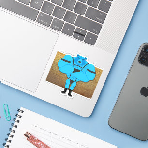 SlipperyJoe's gay muscle bear cartoon thong leathe Sticker
