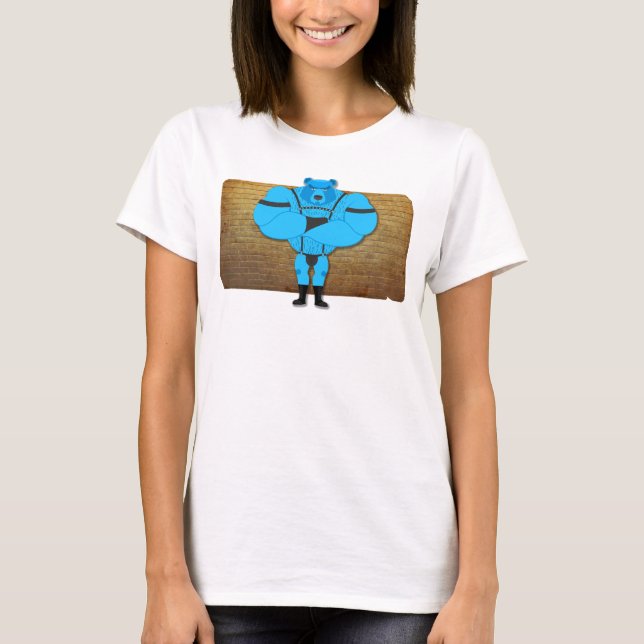SlipperyJoe's gay muscle bear cartoon thong leathe T-Shirt (Front)
