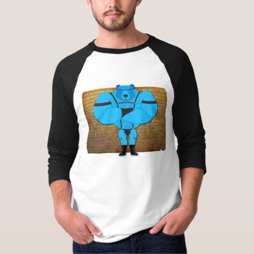 SlipperyJoes gay muscle bear cartoon thong leathe T_Shirt