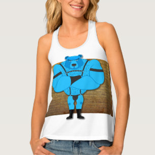 SlipperyJoe's gay muscle bear cartoon thong leathe Tank Top