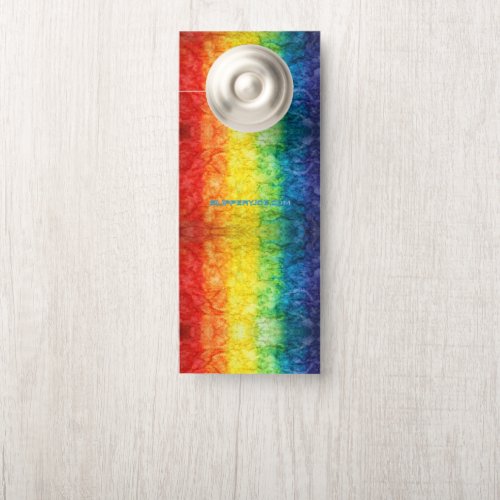 SlipperyJoes gay pride flag rainbow colors tie_dy Door Hanger