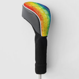 SlipperyJoe's gay pride flag rainbow colors tie-dy Golf Head Cover