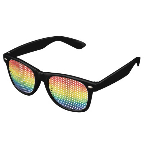 SlipperyJoes gay pride flag rainbow colors tie_dy Retro Sunglasses