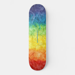 SlipperyJoe's gay pride flag rainbow colors tie-dy Skateboard