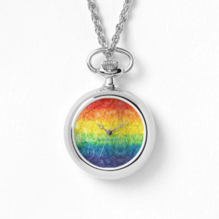 SlipperyJoe's gay pride flag rainbow colors tie-dy Watch