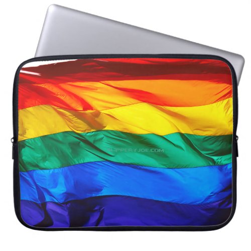 SlipperyJoes Gay Pride Flag wave pride colors rai Laptop Sleeve