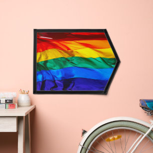 SlipperyJoe's gay pride flag waving red orange yel