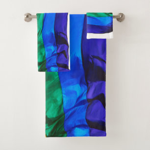 SlipperyJoe's gay pride flag waving red orange yel Bath Towel Set
