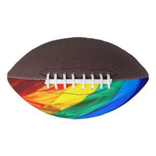 SlipperyJoe's gay pride flag waving red orange yel Football