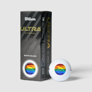 SlipperyJoe's gay pride flag waving red orange yel Golf Balls
