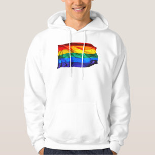 SlipperyJoe's gay pride flag waving red orange yel Hoodie