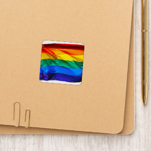 SlipperyJoe's gay pride flag waving red orange yel Patch