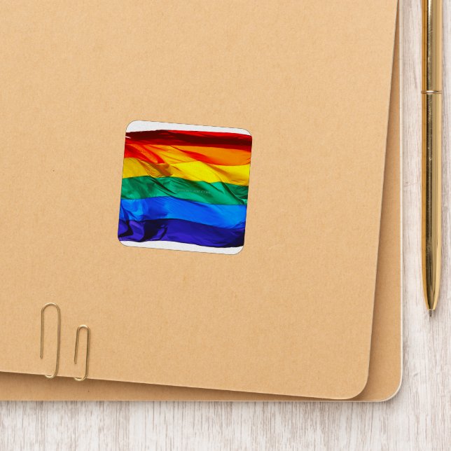 SlipperyJoe's gay pride flag waving red orange yel Patch (On Folder)