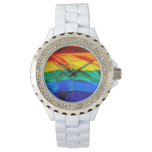 SlipperyJoe's gay pride flag waving red orange yel Watch