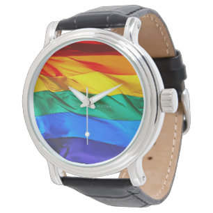 SlipperyJoe's gay pride flag waving red orange yel Watch