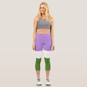 SlipperyJoe's genderqueer pride flag colors non-bi Capri Leggings