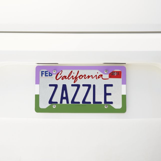 SlipperyJoe's genderqueer pride flag colors non-bi License Plate Frame (On Car)
