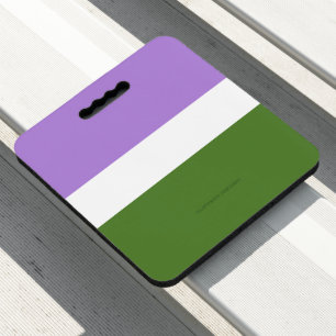 SlipperyJoe's genderqueer pride flag colors non-bi Seat Cushion
