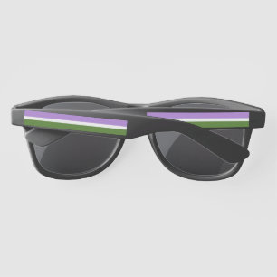 SlipperyJoe's genderqueer pride flag colors non-bi Sunglasses