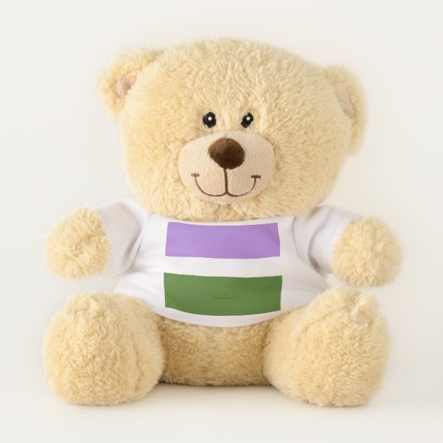 SlipperyJoe's genderqueer pride flag colors non-bi Teddy Bear (Front)