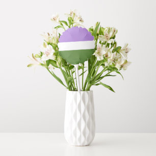 SlipperyJoe's genderqueer pride flag lavender blen Balloon