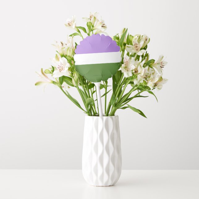 SlipperyJoe's genderqueer pride flag lavender blen Balloon (Vase)