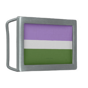 SlipperyJoe's genderqueer pride flag lavender blen Belt Buckle